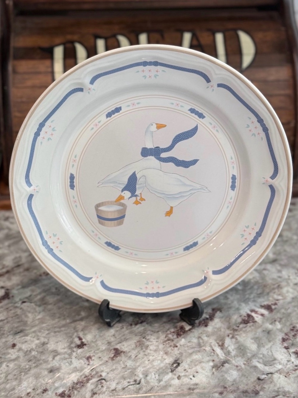 Newcor Stoneware Countryside Goose plates, set of 2 | Country Goose cottage core